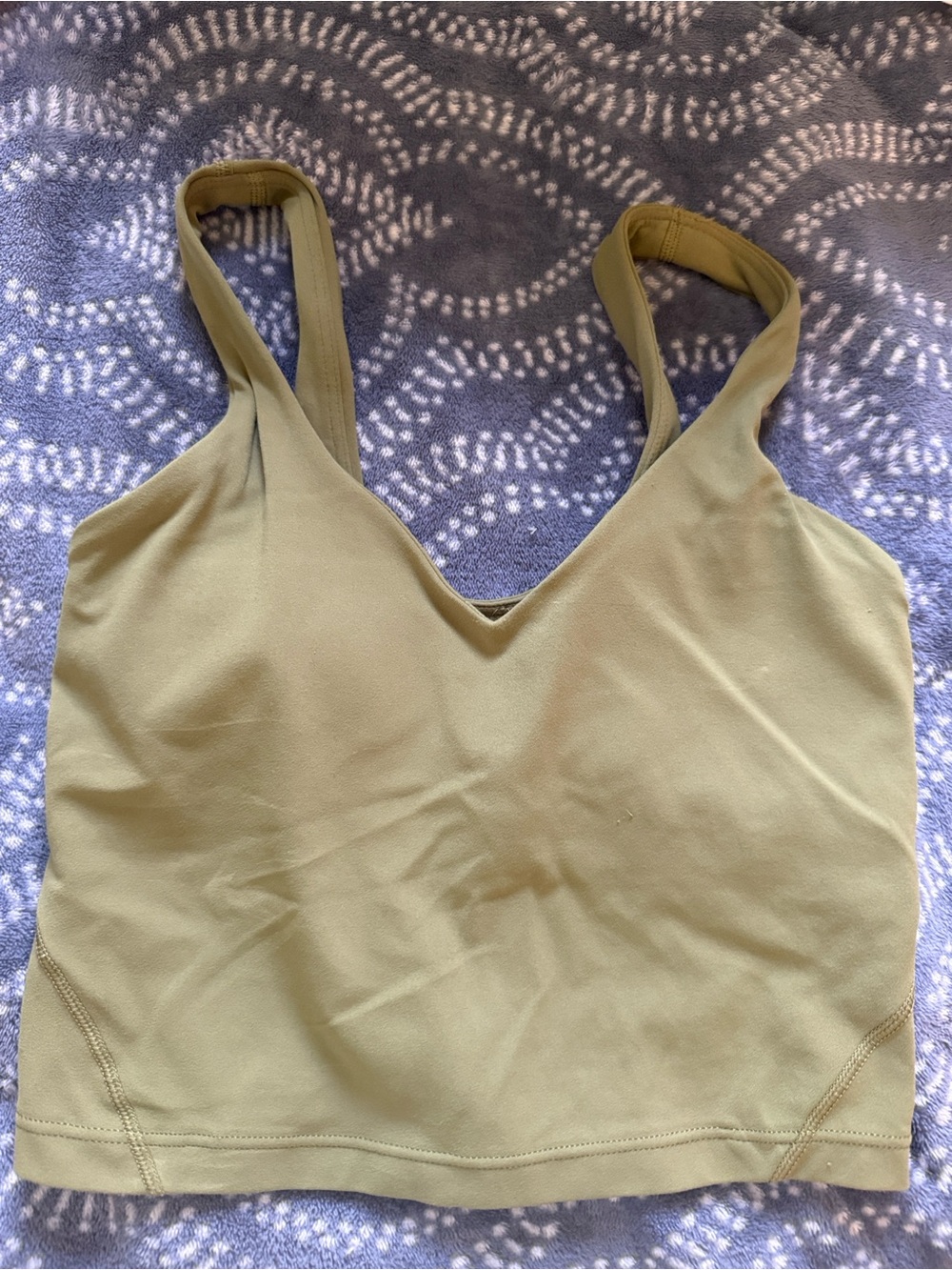 lululemon athletica Olive Tank V-Neck Crop Top